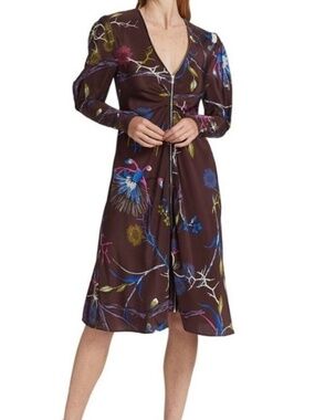 Rag & Bone Silk Front Zipper Midi Dress